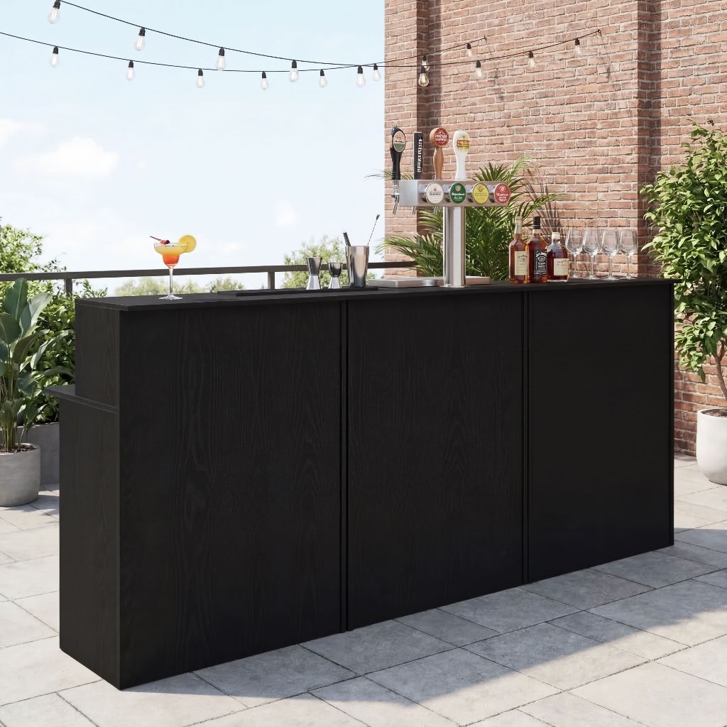 L'Élégant Noir — bar bois noir mat